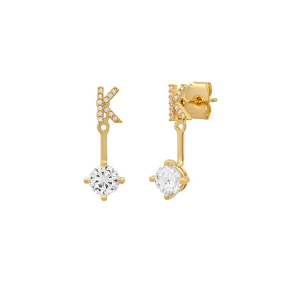 CZ Monogram Ear Jacket