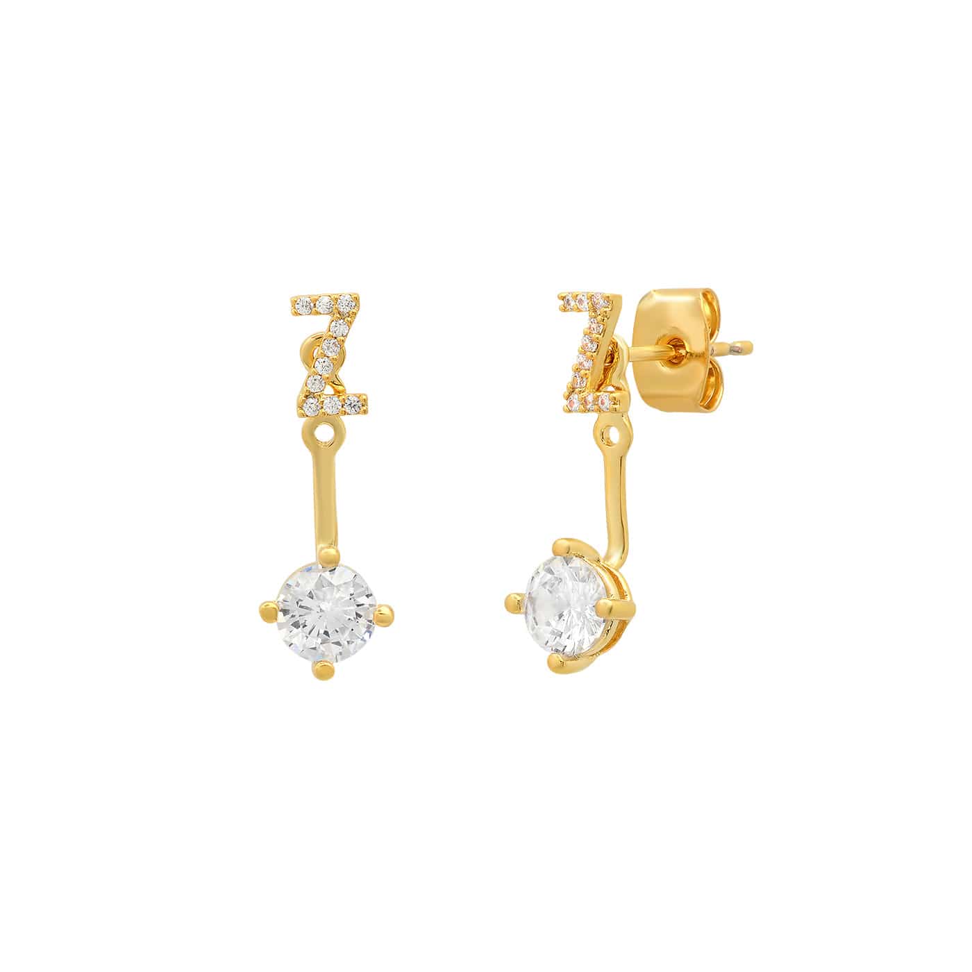 CZ Monogram Ear Jacket