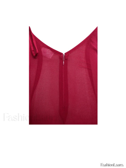 Tatiana Burgundy Rayon Charming Backless Maxi Dress